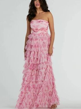 B Darlin floral ruffle gown